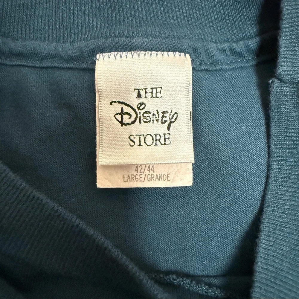 Disney Store Vintage Blue Cotton Single Stitch Mickey Graphic T Shirt Large USA